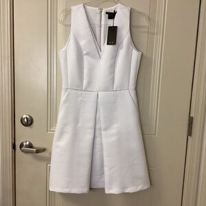 NWT Armani Exchange White Textured Sleeveless Dress SZ 6 $150
